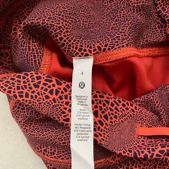 NWT Lululemon Wunder Train HR 25” Tights Size 4 Crackle Glazed Vintage Orange - Picture 8 of 11